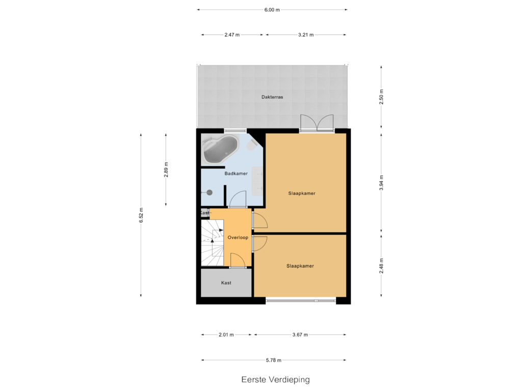 View floorplan of Eerste Verdieping of Kaasjeskruidweg 6