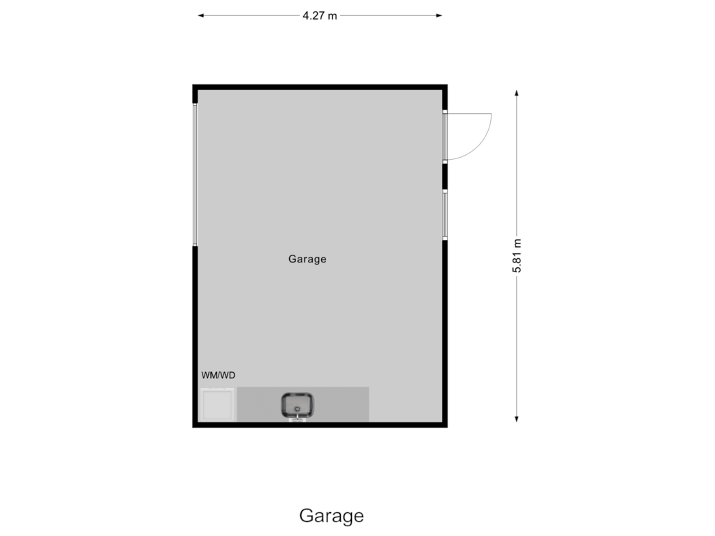 View floorplan of Garage of Kaasjeskruidweg 6