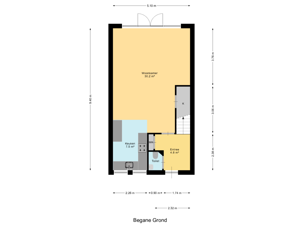 Bekijk plattegrond van Begane Grond van Henri Laurenspad 36