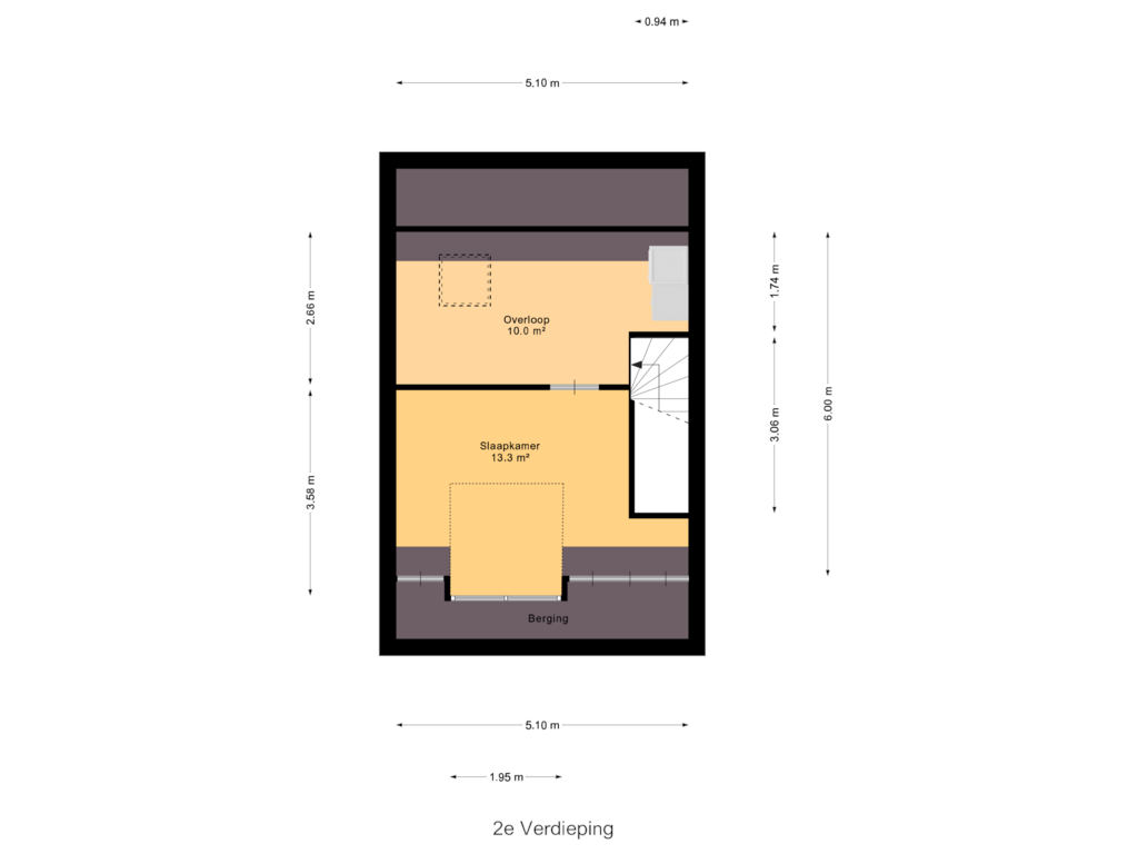 Bekijk plattegrond van 2e Verdieping van Henri Laurenspad 36