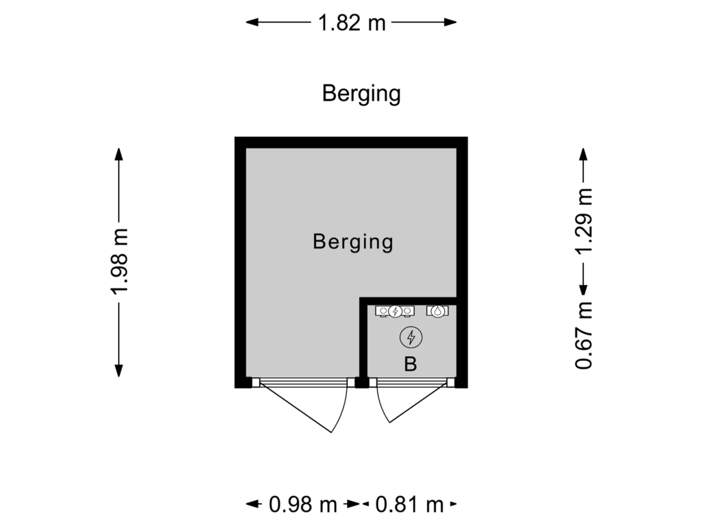 Bekijk plattegrond van Berging van Dr Poelsstraat 2-B