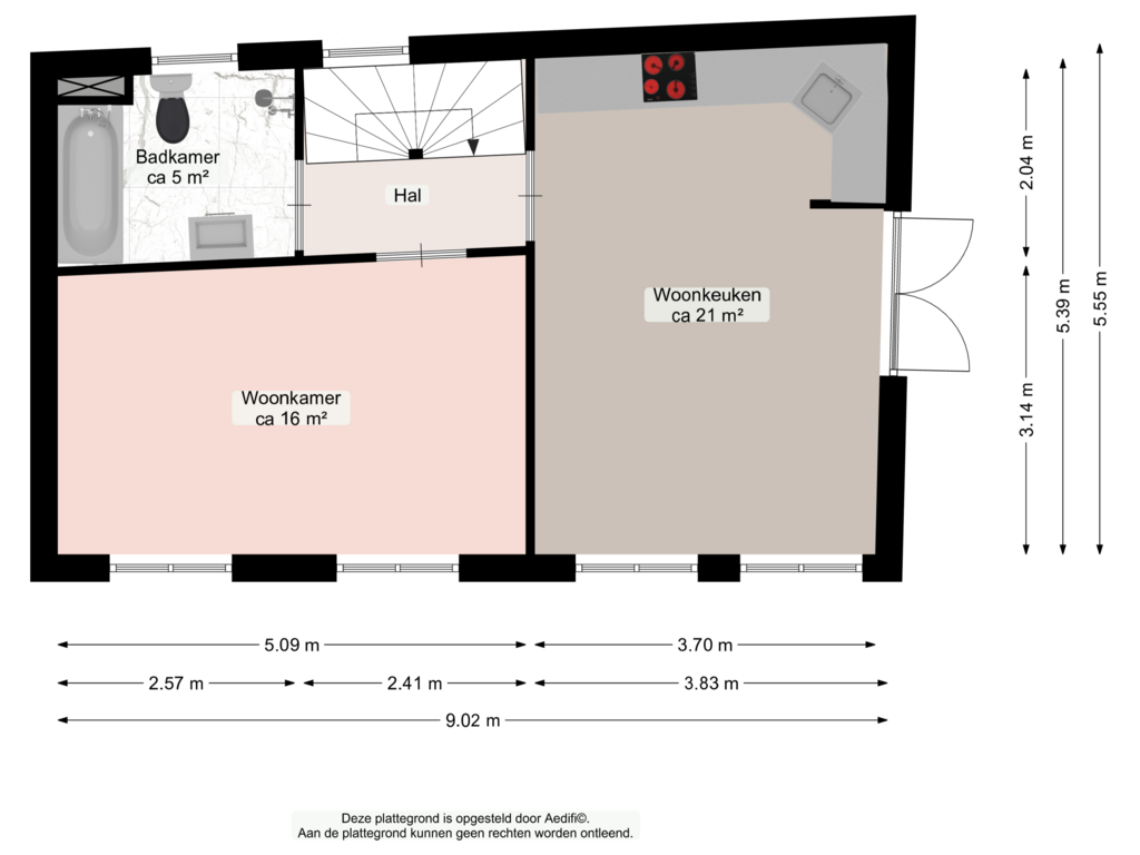 Bekijk plattegrond van Eerste verdieping van Poststraat 8