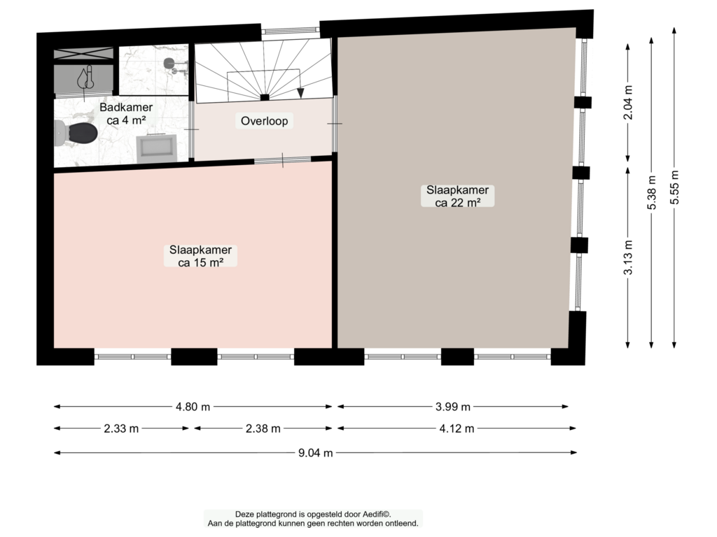 Bekijk plattegrond van Tweede verdieping van Poststraat 8