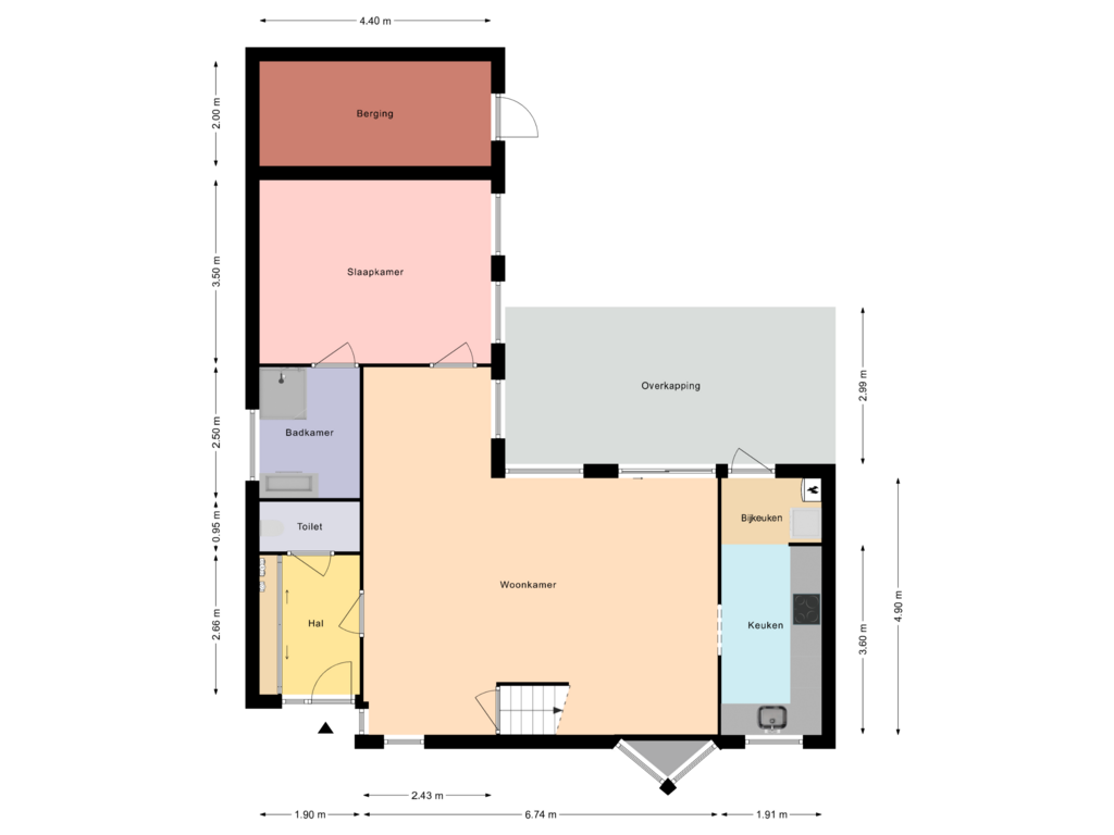 View floorplan of Begane Grond of Poulencstraat 13