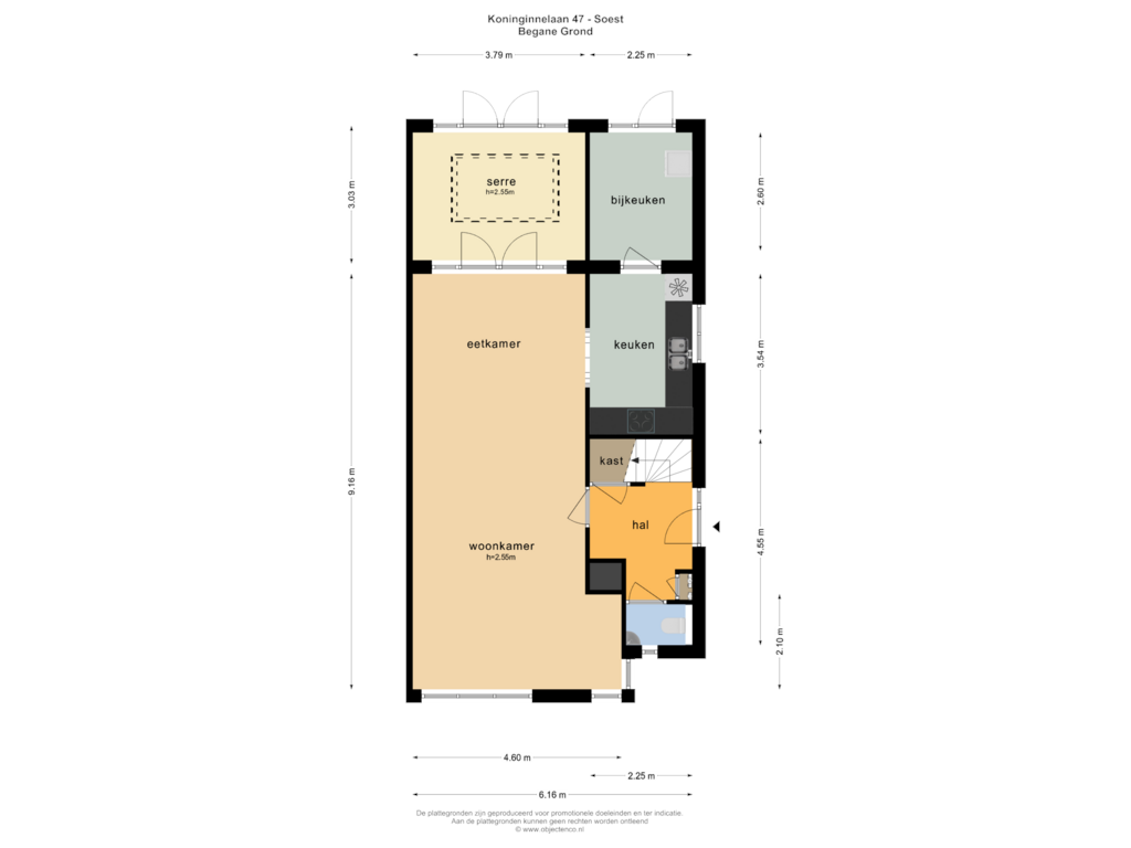 Bekijk plattegrond van BEGANE GROND van Koninginnelaan 47