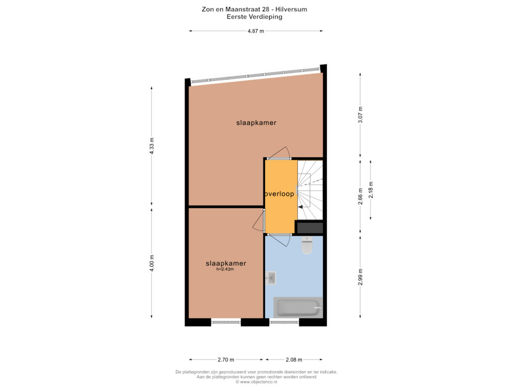 View floorplan of EERSTE VERDIEPING of Zon en Maanstraat 28