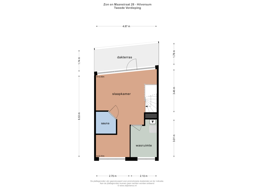 View floorplan of TWEEDE VERDIEPING of Zon en Maanstraat 28