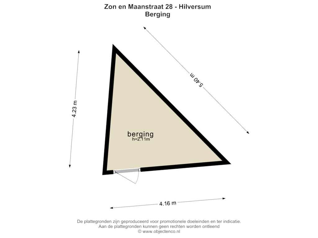 View floorplan of BERGING of Zon en Maanstraat 28