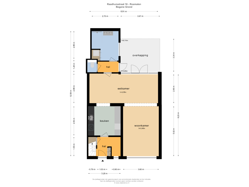 Bekijk plattegrond van Begane Grond van Raadhuisstraat 16