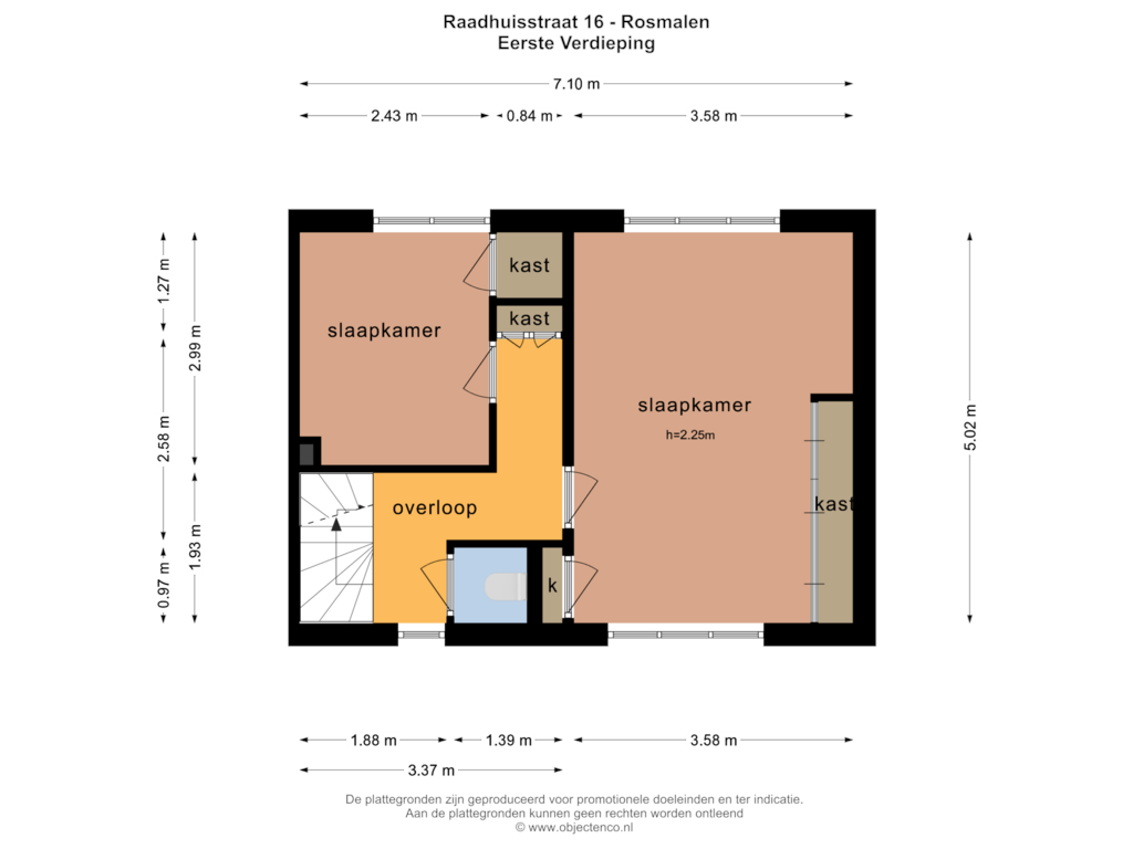 Bekijk plattegrond van Eerste Verdieping van Raadhuisstraat 16