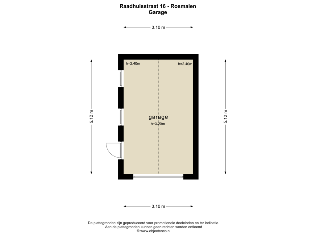 Bekijk plattegrond van Garage van Raadhuisstraat 16