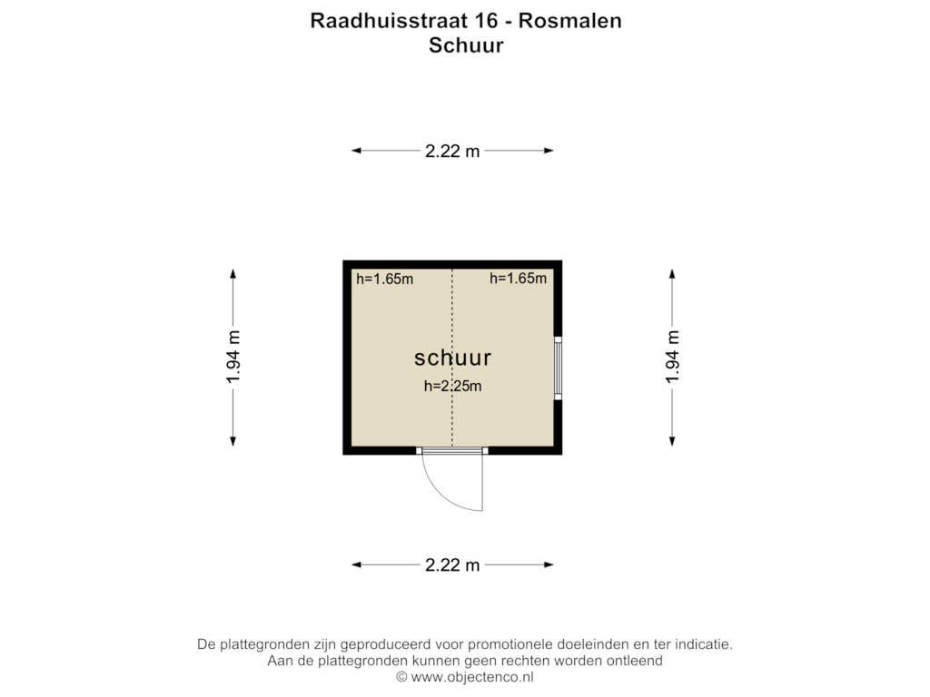 Bekijk plattegrond van Schuur van Raadhuisstraat 16