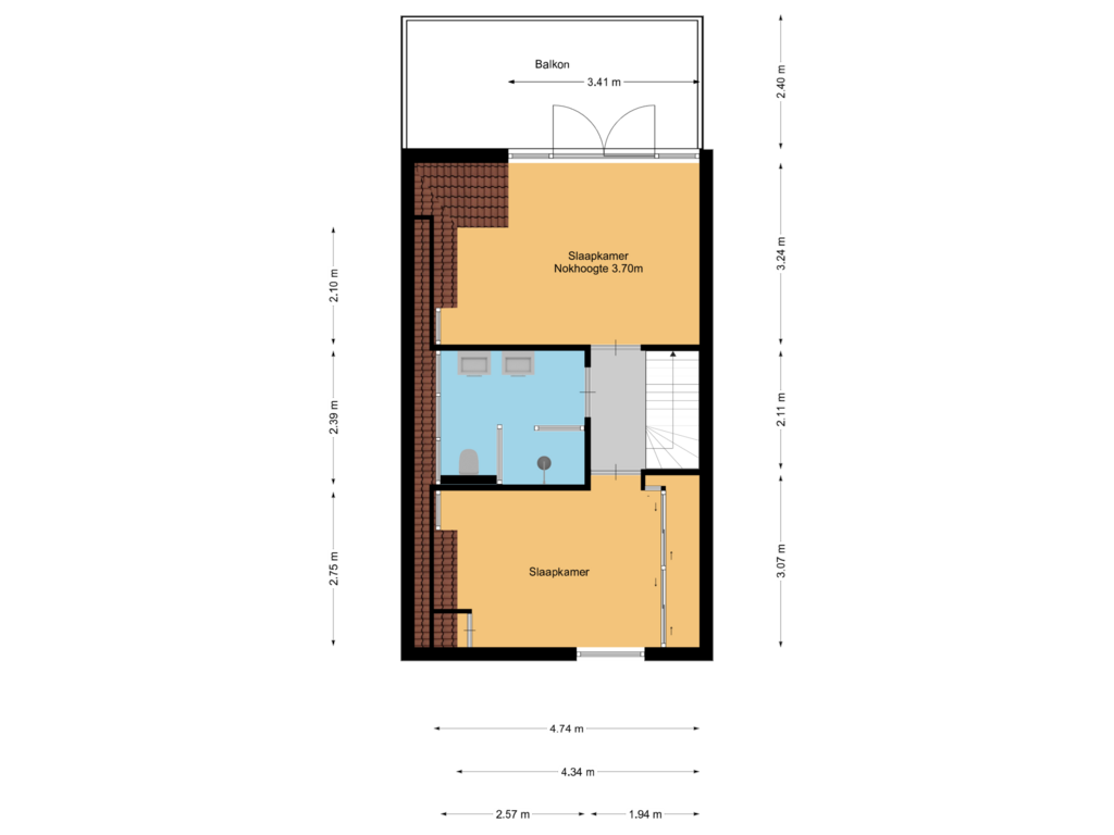 Bekijk plattegrond van 1e verdieping van Thamerlaan 15