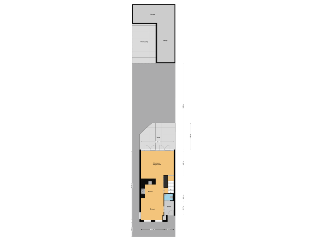 Bekijk plattegrond van Begane grond perceel van Thamerlaan 15