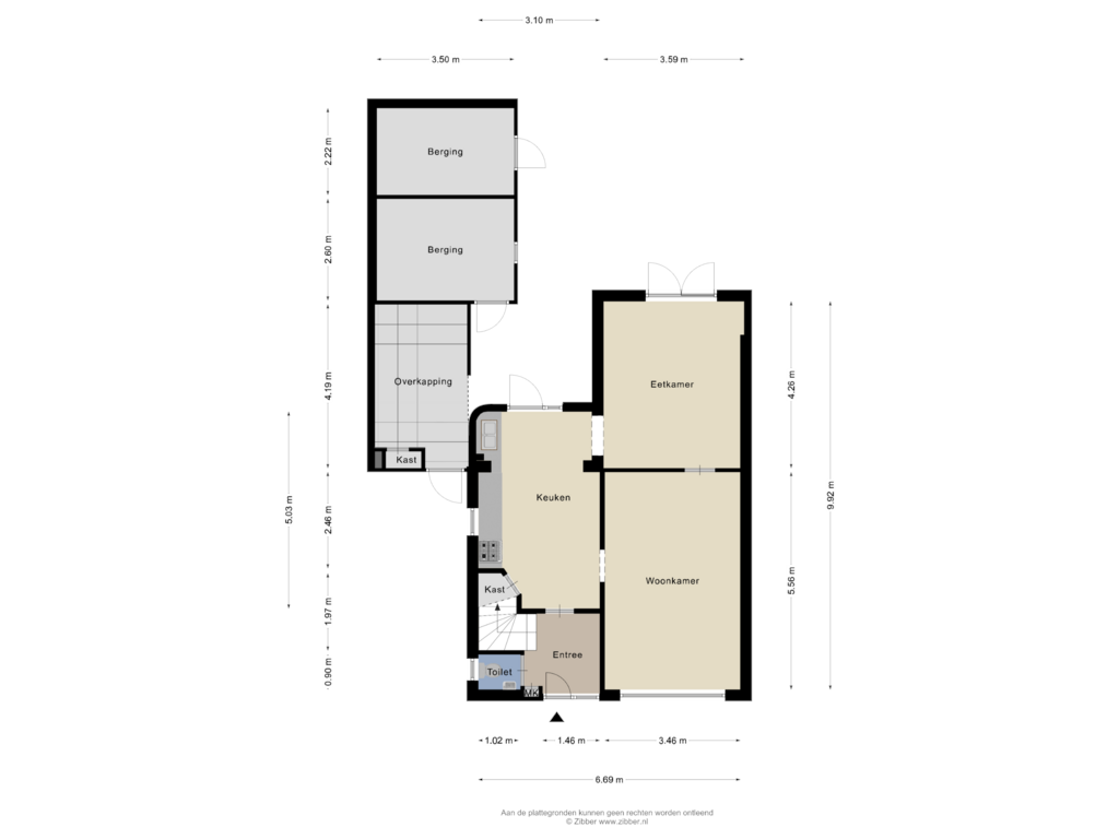 View floorplan of Begane Grond of Wethouder Tra Plein 13