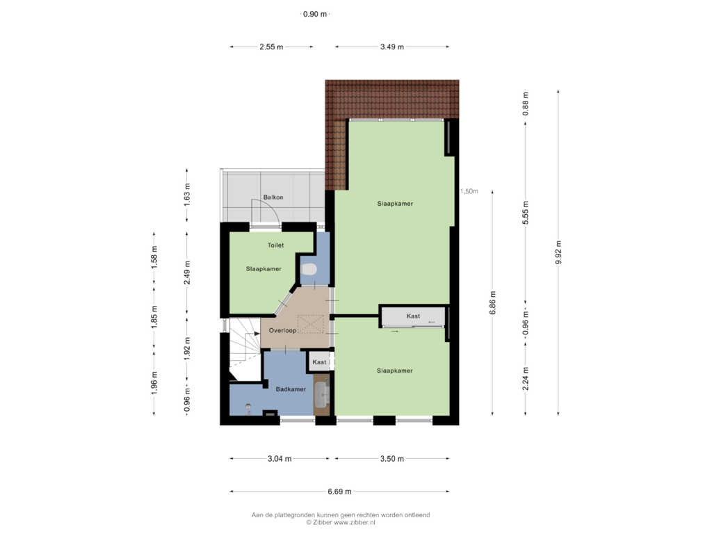 View floorplan of Eerste Verdieping of Wethouder Tra Plein 13