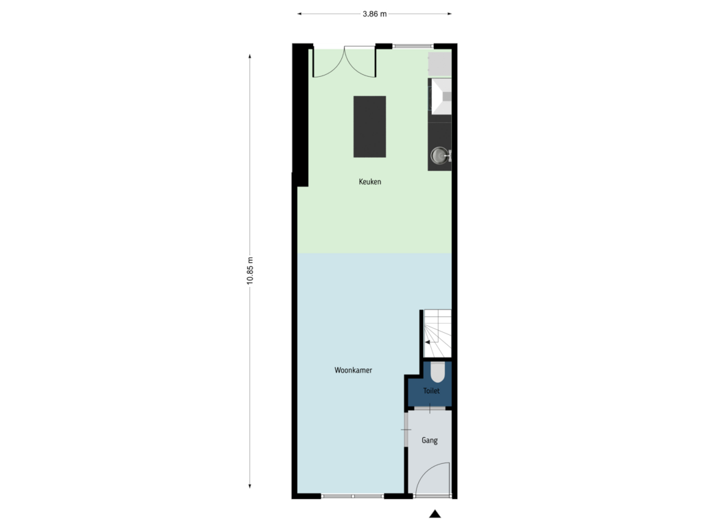 Bekijk plattegrond van Begane grond van Kleis 16