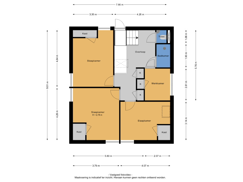 View floorplan of 1e verdieping of Middelweg 41