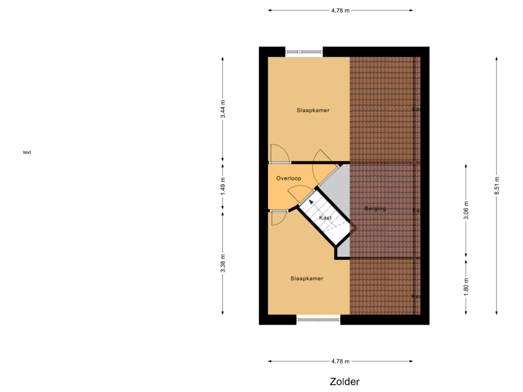 Bekijk plattegrond van Zolder van Sallandhof 18