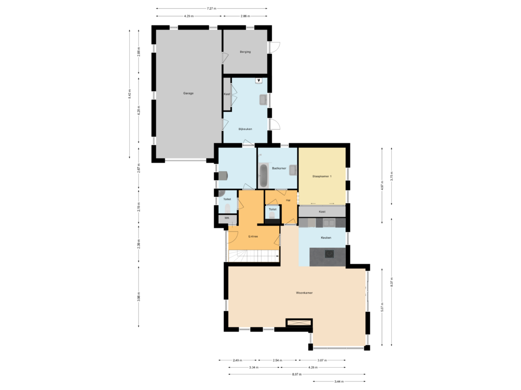 Bekijk plattegrond van Begane Grond van Westerdiep 125