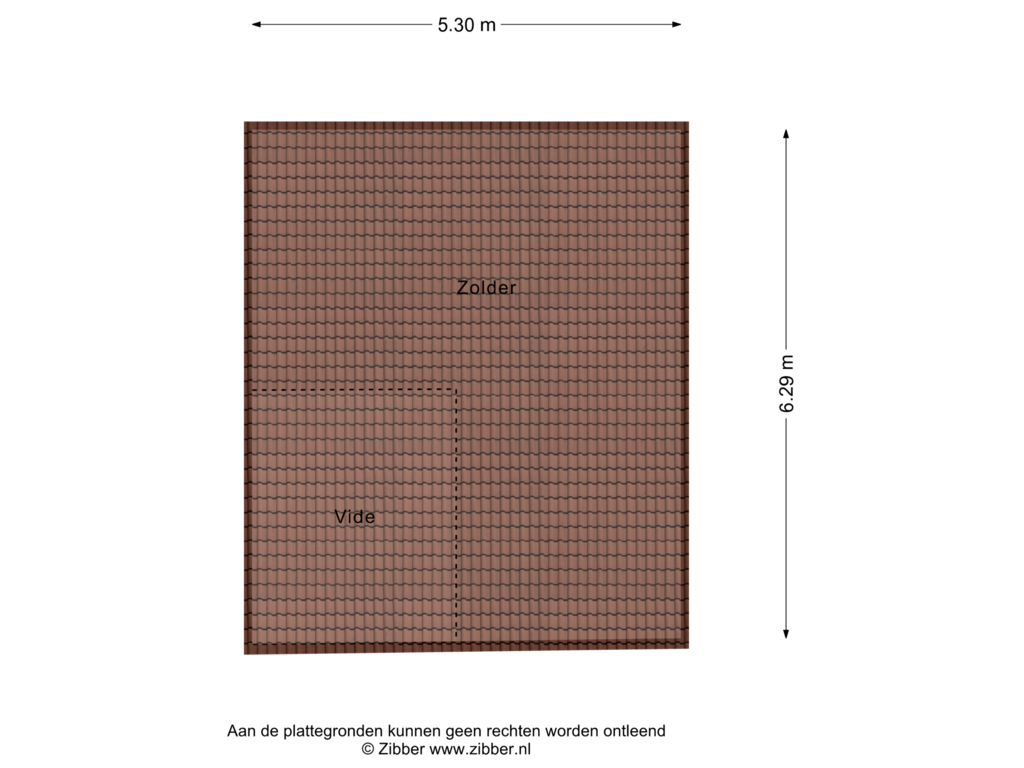 View floorplan of Zolder of Bosscheweg 16