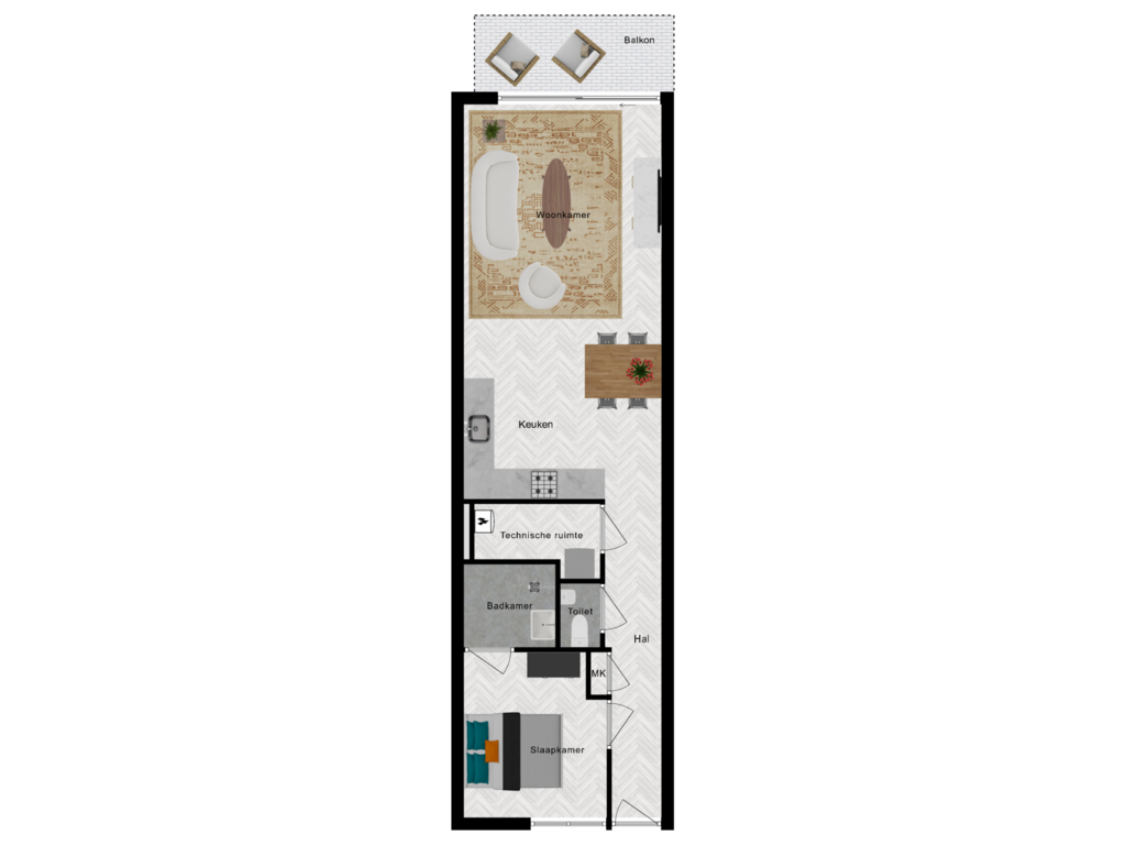 View floorplan of Appartement of Neringstraat-Oost 23-E