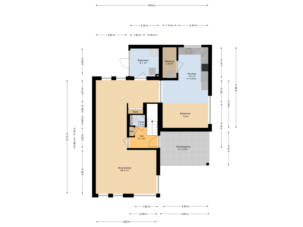 View floorplan of Begane grond of D Wiersmastrjitte 3