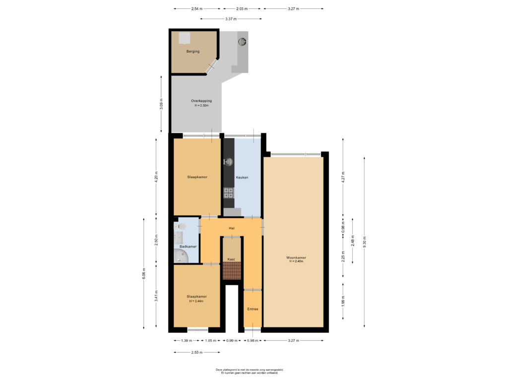 View floorplan of Begane grond of Burgemeester Hovylaan 133