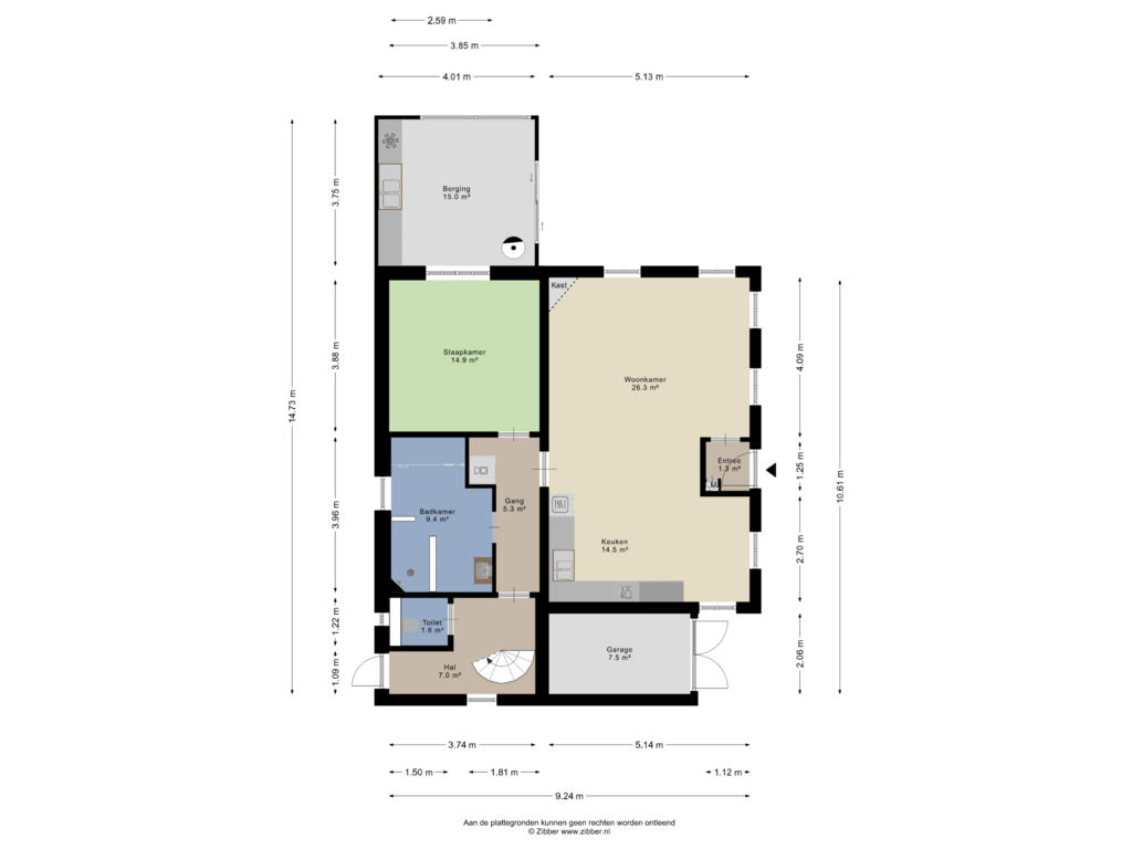 Bekijk plattegrond van Begane Grond van Noordpolderweg 5