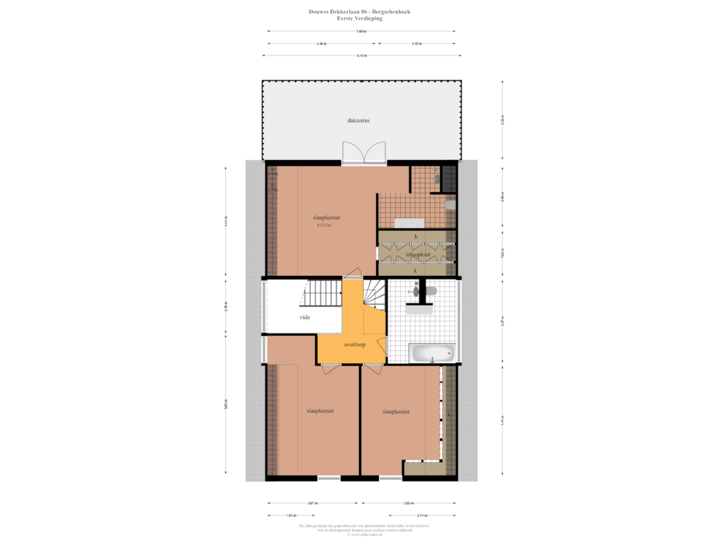 Bekijk plattegrond van Eerste Verdieping van Douwes Dekkerlaan 86