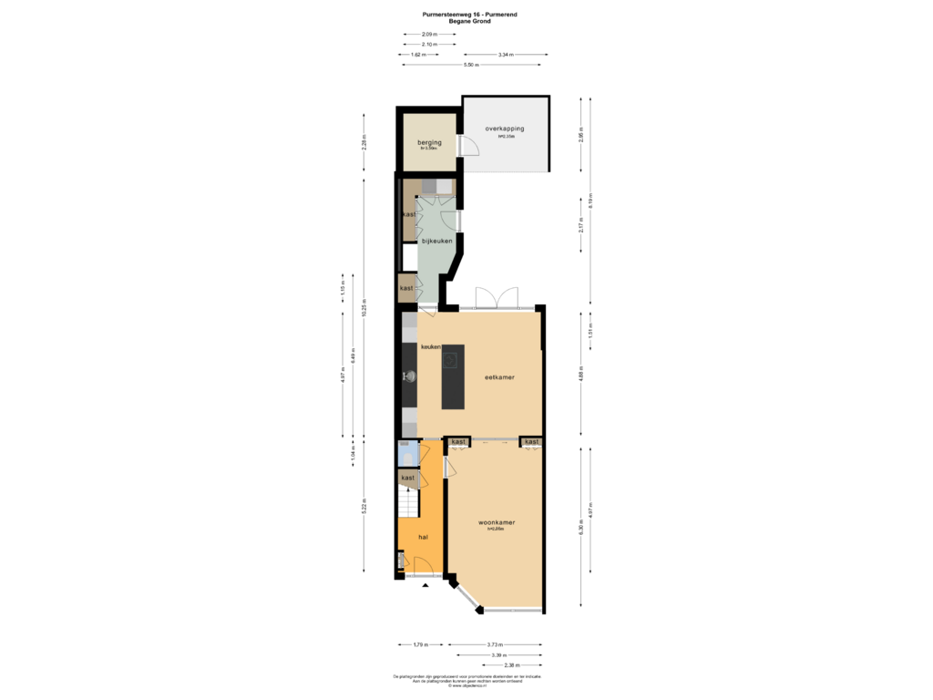 Bekijk plattegrond van BEGANE GROND van Purmersteenweg 16