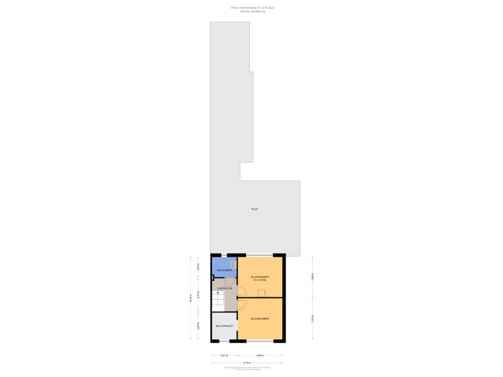 Bekijk plattegrond van Eerste verdieping van Prins Hendrikweg 51