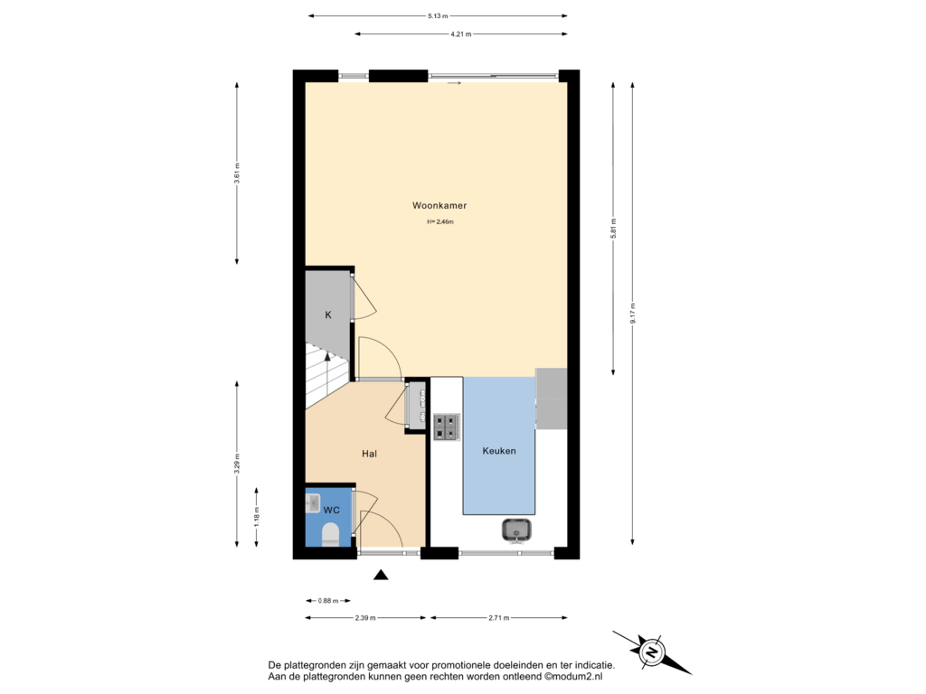 View floorplan of Begane Grond of Hannie Schaftstraat 44