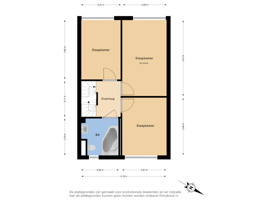 View floorplan of 1e Verdieping of Hannie Schaftstraat 44