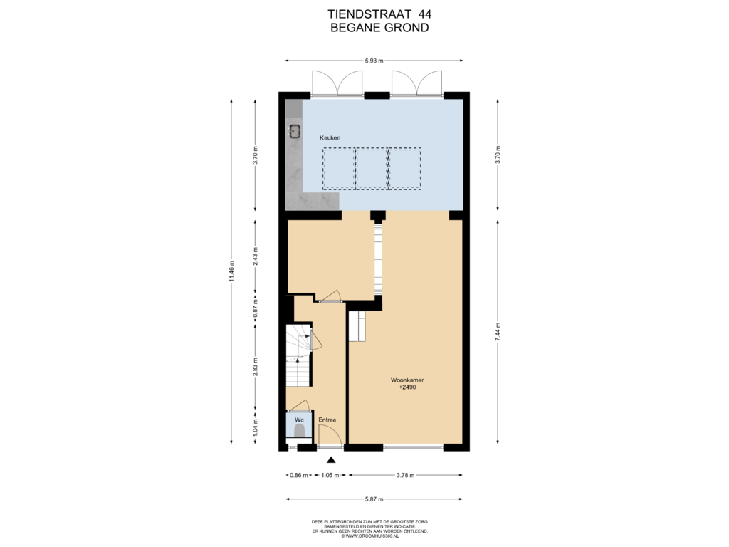 View floorplan of Begane grond of Tiendstraat 44