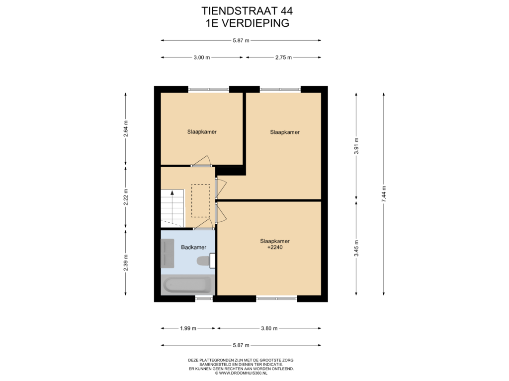 View floorplan of 1E Verdieping of Tiendstraat 44