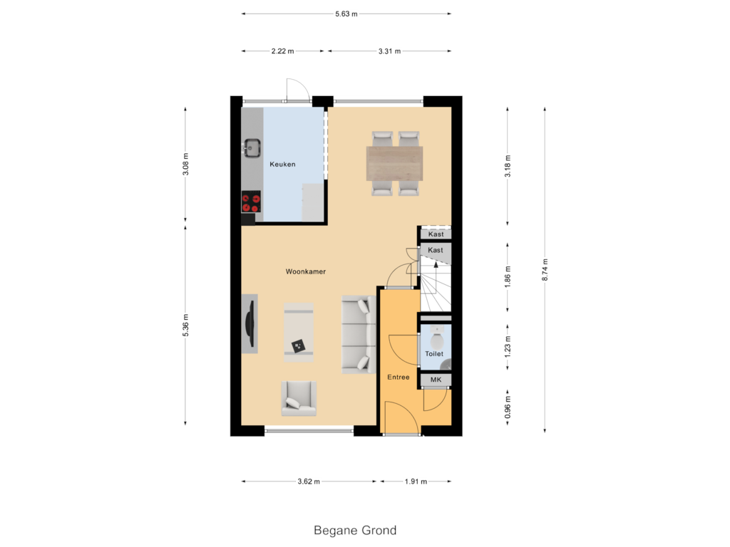 Bekijk plattegrond van Begane Grond van Trix Terwindtstraat 31