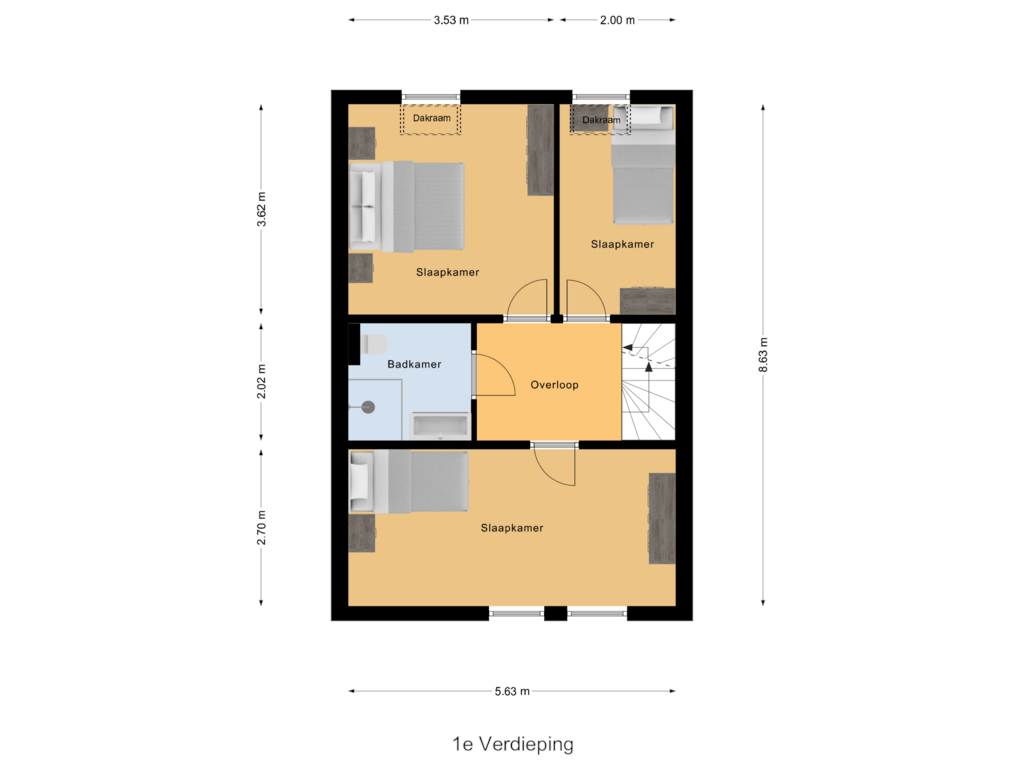 Bekijk plattegrond van 1e Verdieping van Trix Terwindtstraat 31