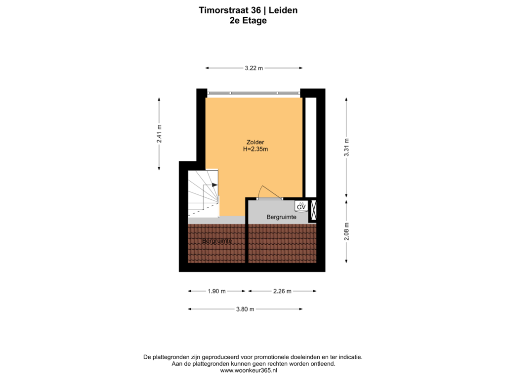 Bekijk plattegrond van 2e Etage van Timorstraat 36