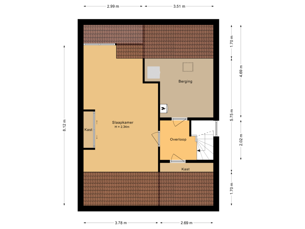 Bekijk plattegrond van Tweede verdieping van Mastmeen 22