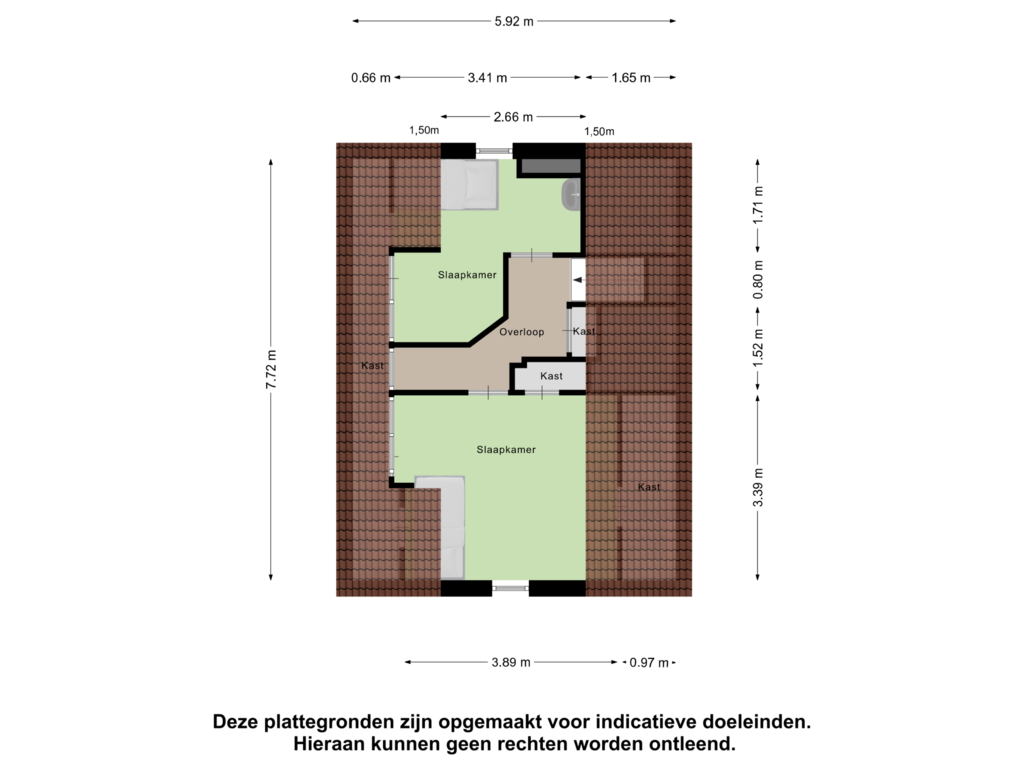 Bekijk plattegrond van Tweede Verdieping van Waltersingel 49