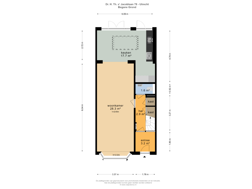 Bekijk plattegrond van Begane Grond van Dr. H. Th. s' Jacoblaan 78