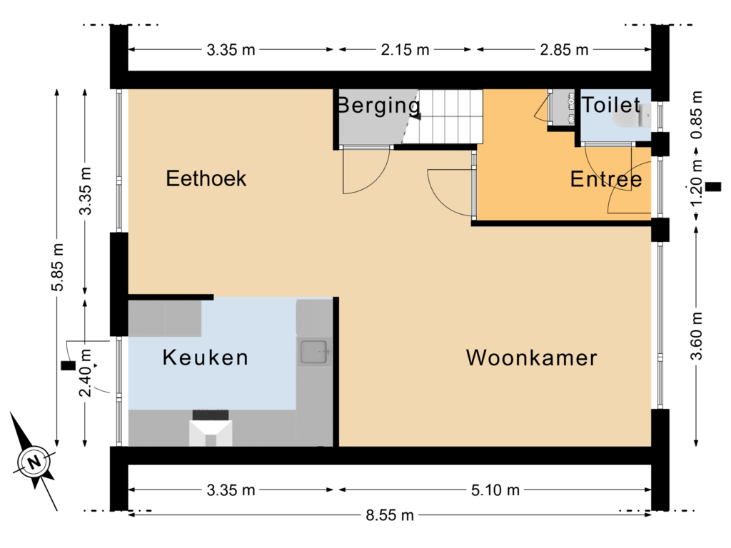 Bekijk plattegrond van Begane grond van de Rikking 88