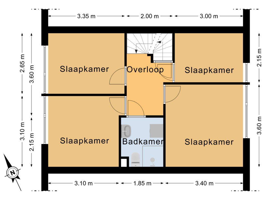 Bekijk plattegrond van 1e Verdieping van de Rikking 88