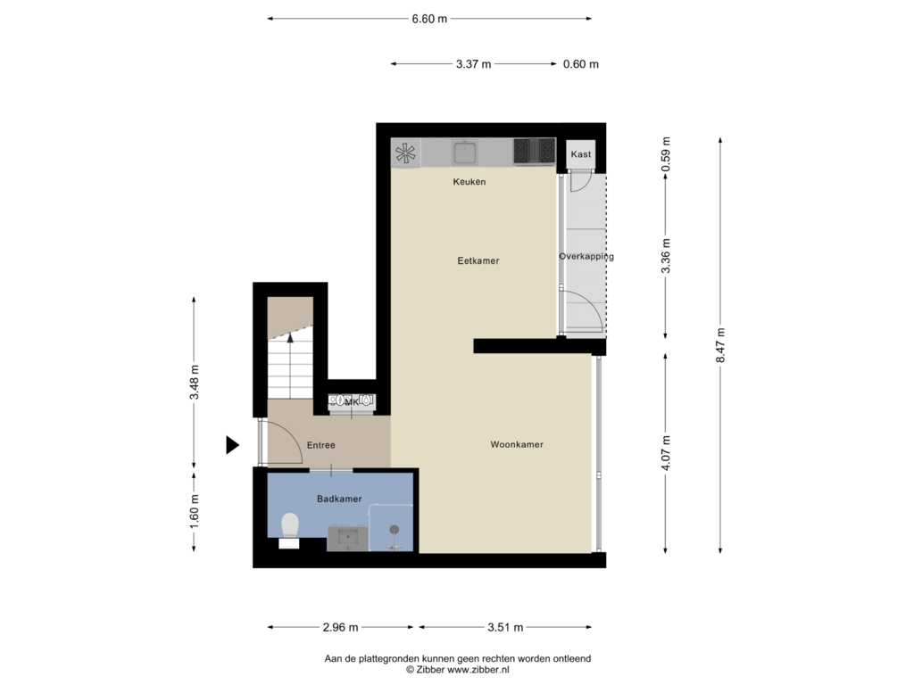 Bekijk plattegrond van Begane Grond van Dinarpromenade 18