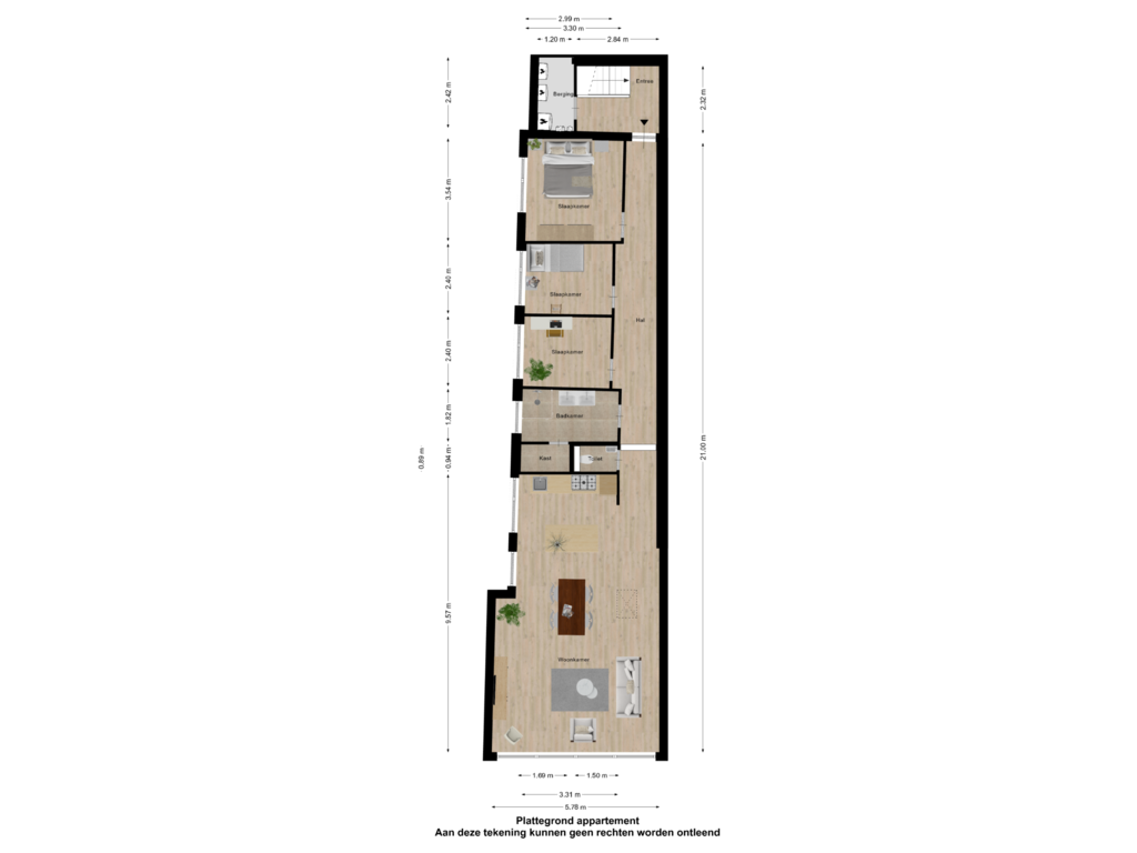 Bekijk plattegrond van Eerste Verdieping van Markt 21-A