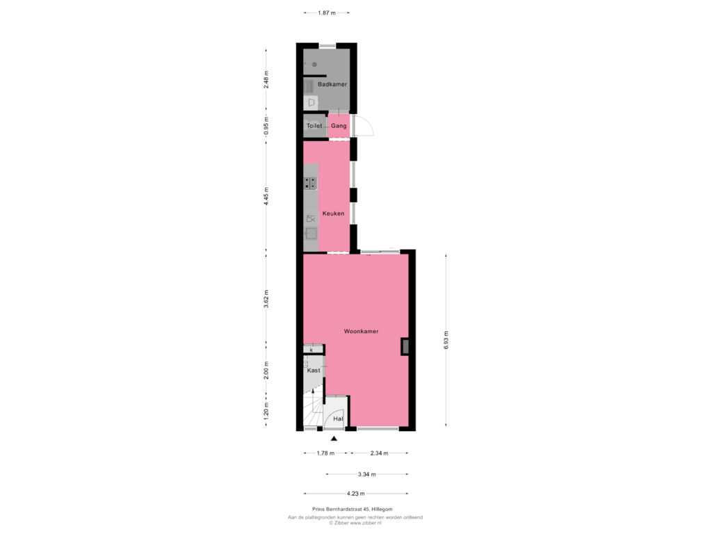 Bekijk plattegrond van Begane Grond van Prins Bernhardstraat 45