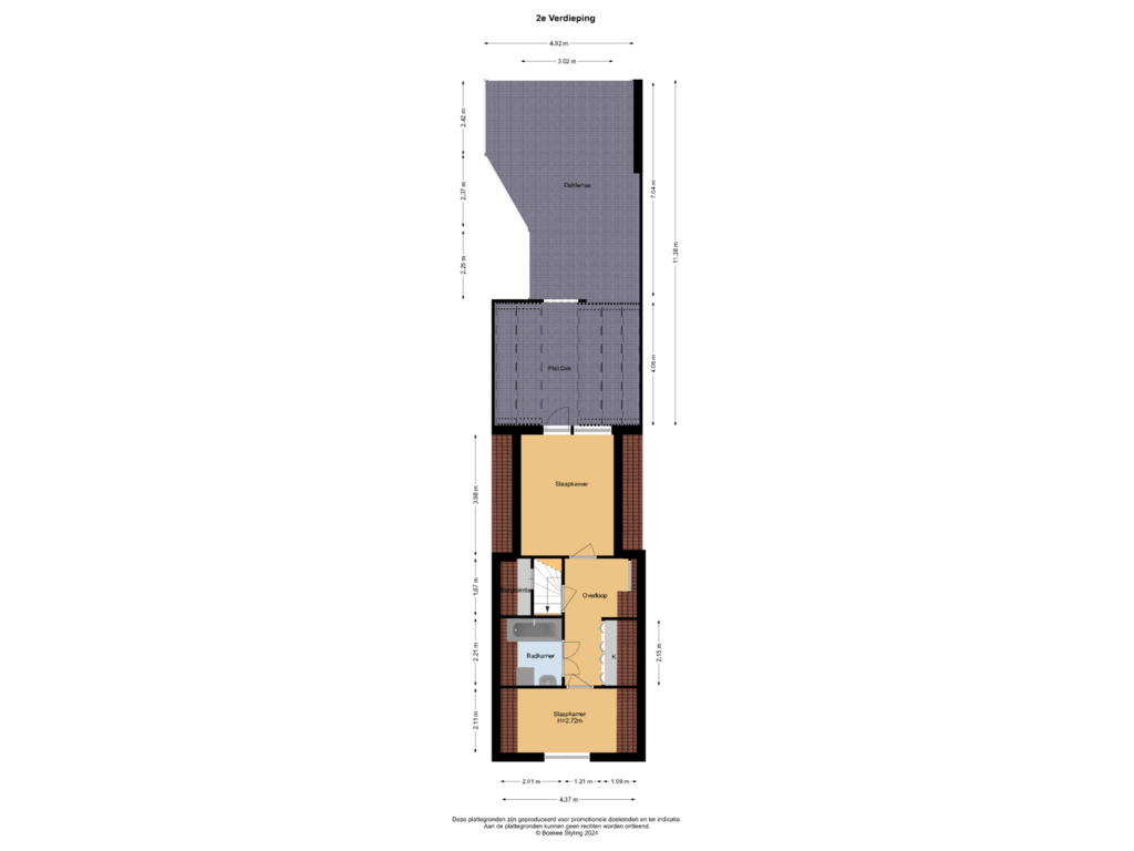 View floorplan of 2e Verdieping of Nieuwe Gracht 68-C