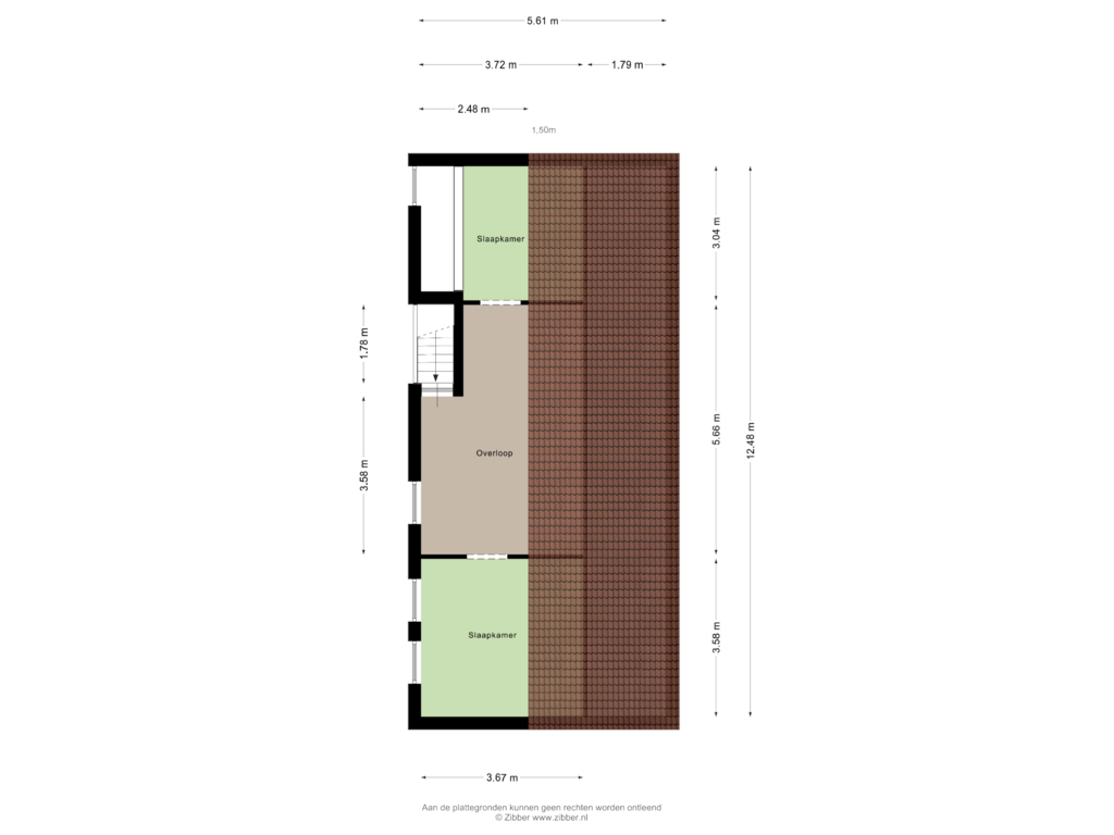 Bekijk plattegrond van Tweede Verdieping van Beethovenstraat 28