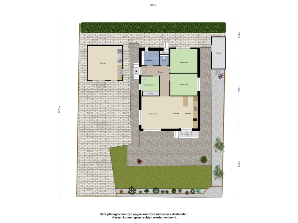 Bekijk plattegrond van Begane Grond _Tuin van Kleine Heistraat 16-K105